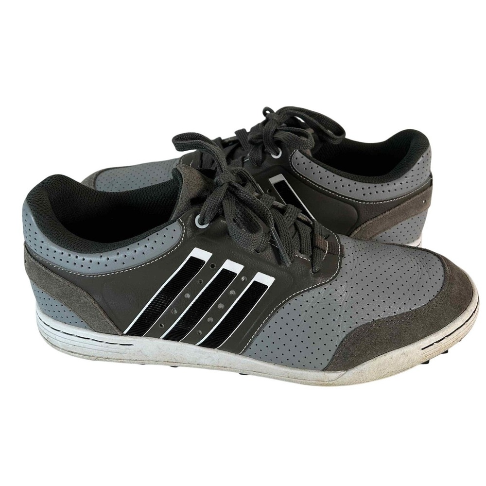 Adidas Adicross IV Grey Black White Spikeless Golf Shoes Mens 9.5 Q46650